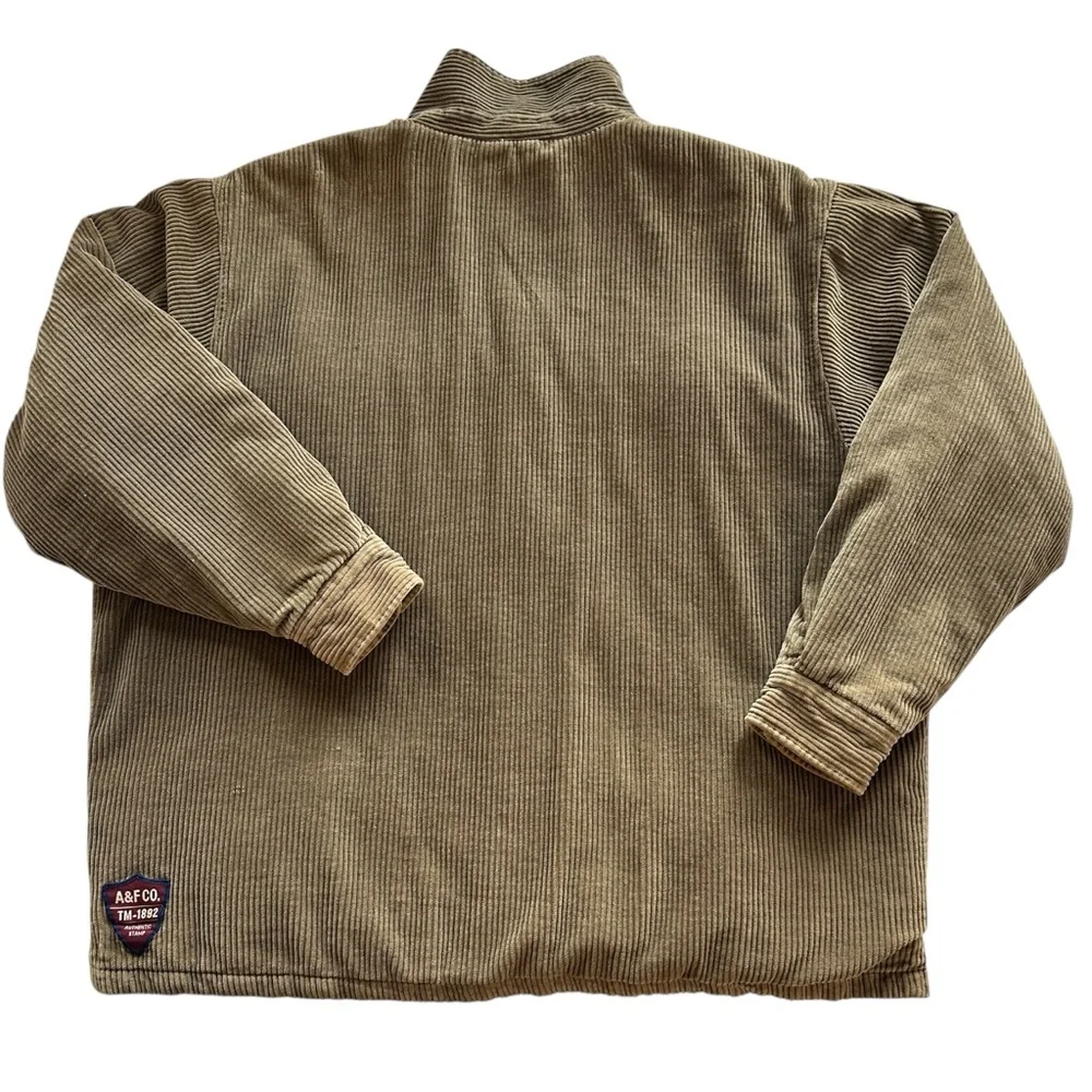Abercrombie And Fitch Heavy Corduroy Quilt Lined Chore Jacket Tan Mens Size XL